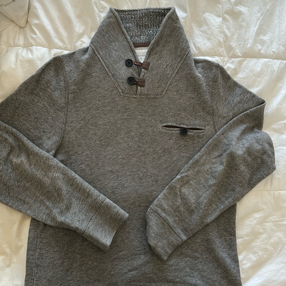 Beautiful Billy Reid Men’s Sweater with leather Detail M